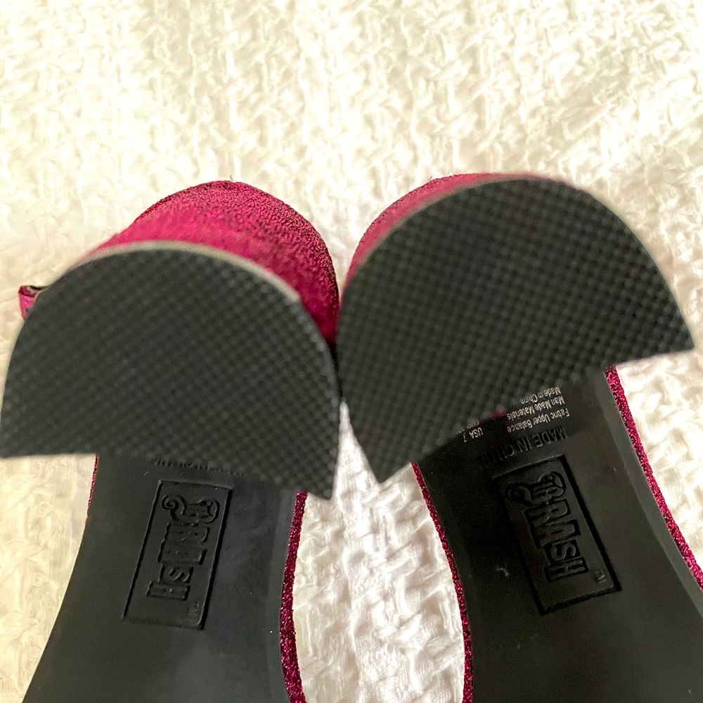 Brash Sparkly Magenta Chunk Heel Size 7 - Picture 8 of 10